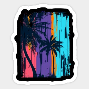 Colorful Beach Sunset Summer Design Sticker